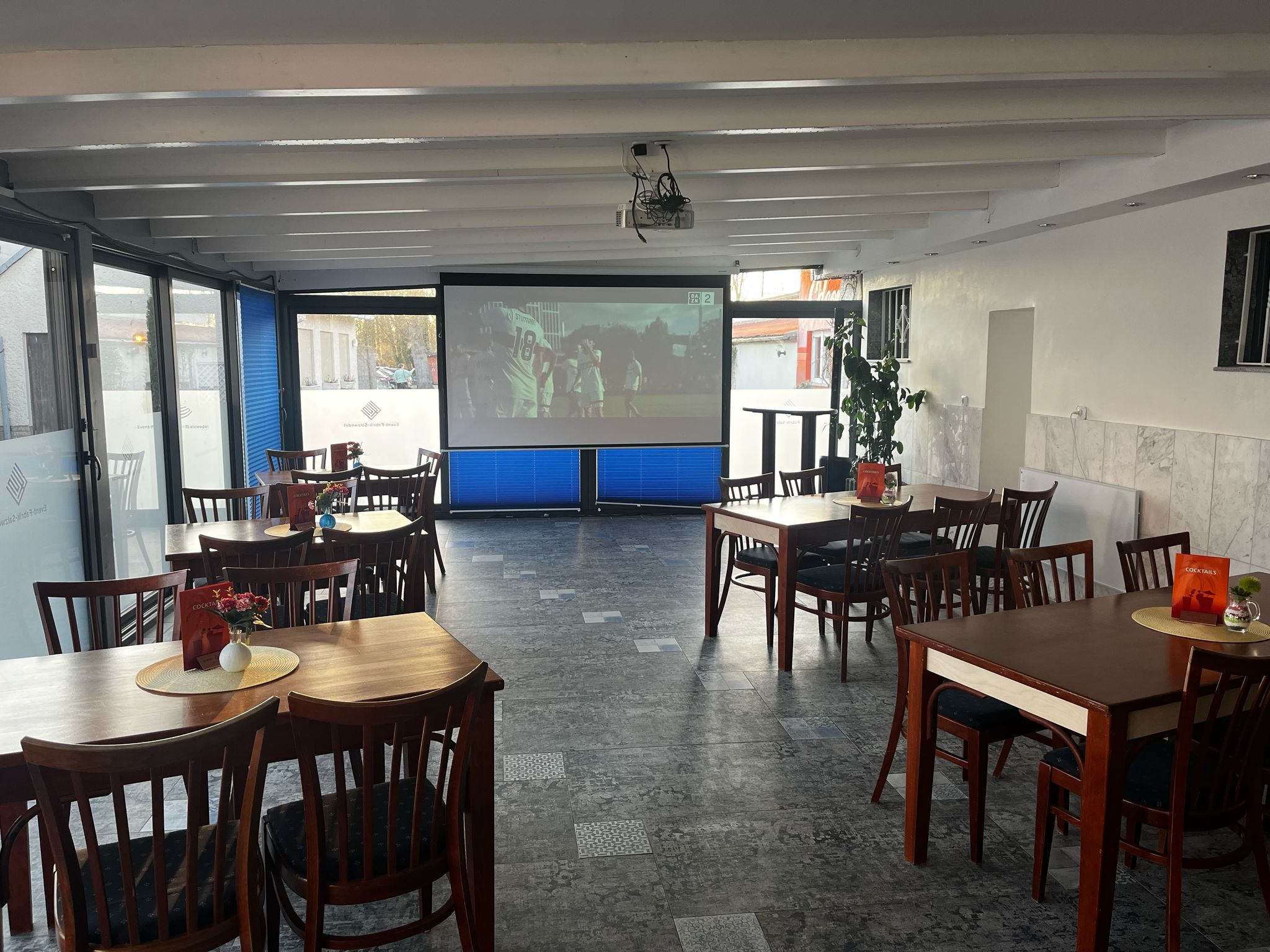 Fußball gucken im Wintergarten