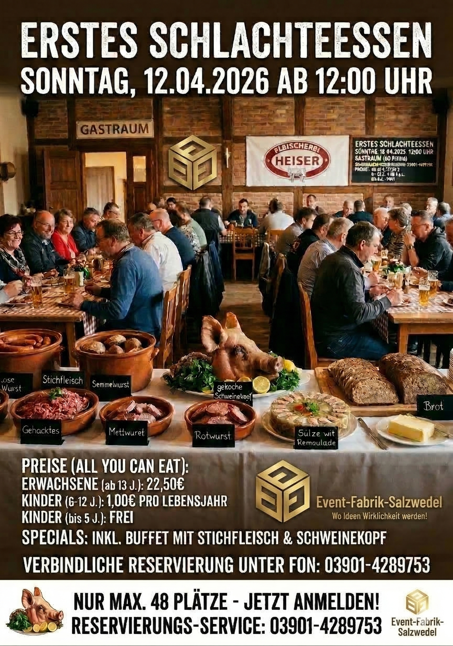 Erstes Schlachteessen im ehemaligen Odeon